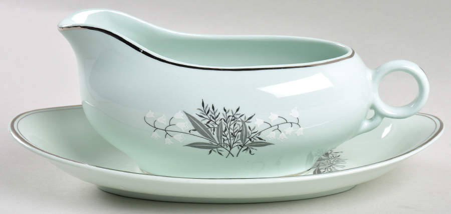 Lady Empire (Platinum Trim) Gravy Boat & Underplate by Princess - Empcraft (USA)-1