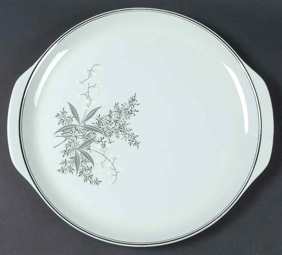 Lady Empire (Platinum Trim) Handled Chop Plate (Round Platter) by Princess - Empcraft (USA)-1