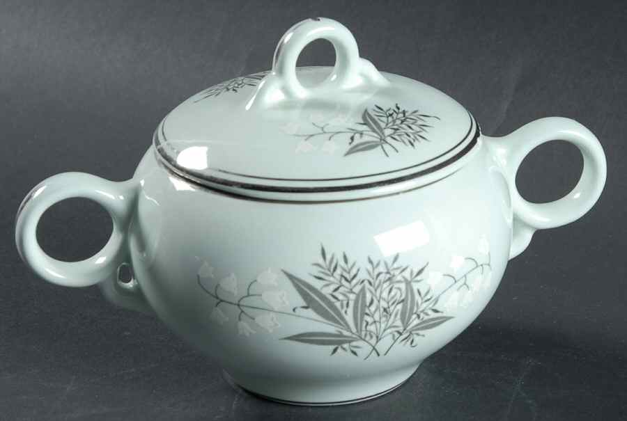 Lady Empire (Platinum Trim) Sugar Bowl & Lid by Princess - Empcraft (USA)-1