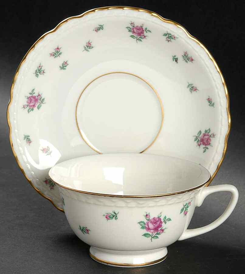 Corsage Footed Cup & Saucer Set by Princess - Empcraft (USA)-1