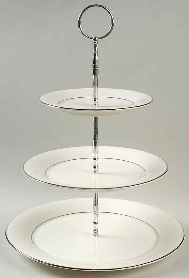 Silver Tiara 3-Tiered Serving Tray (DP, SP, BB) by Princess - Empcraft (USA)-1
