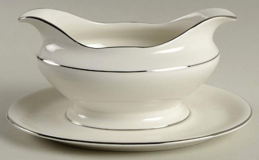 Silver Tiara Gravy Boat with Attached Underplate by Princess - Empcraft (USA)-1