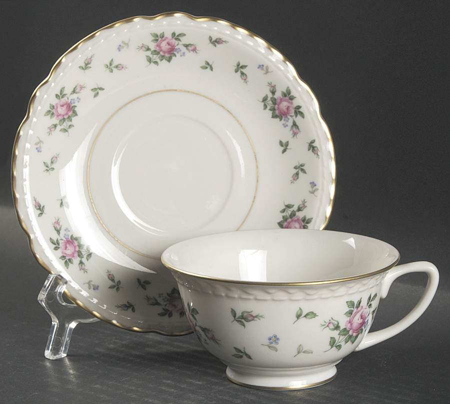 Sweet Briar Footed Cup & Saucer Set by Princess - Empcraft (USA)-1