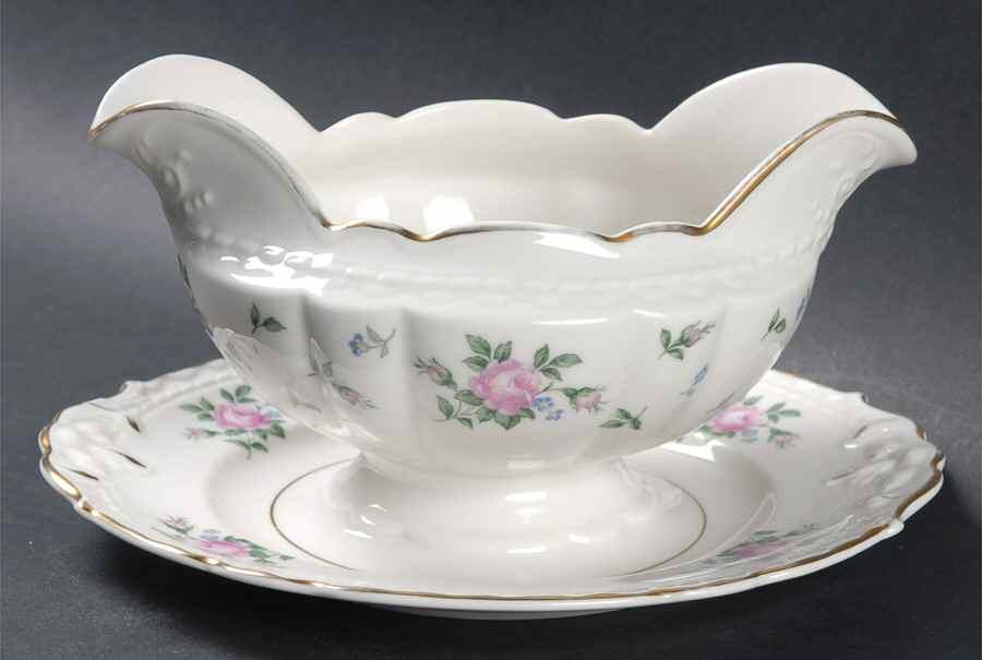 Sweet Briar Gravy Boat with Attached Underplate by Princess - Empcraft (USA)-1