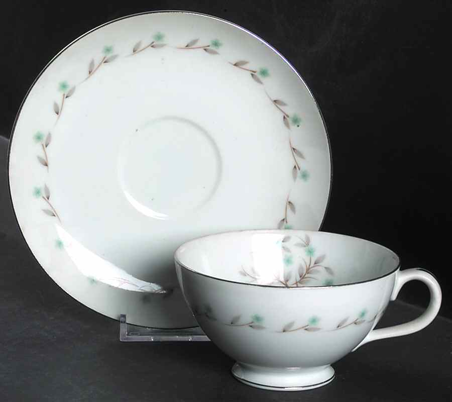 Allegro Footed Cup & Saucer Set by Princess (Japan)-1