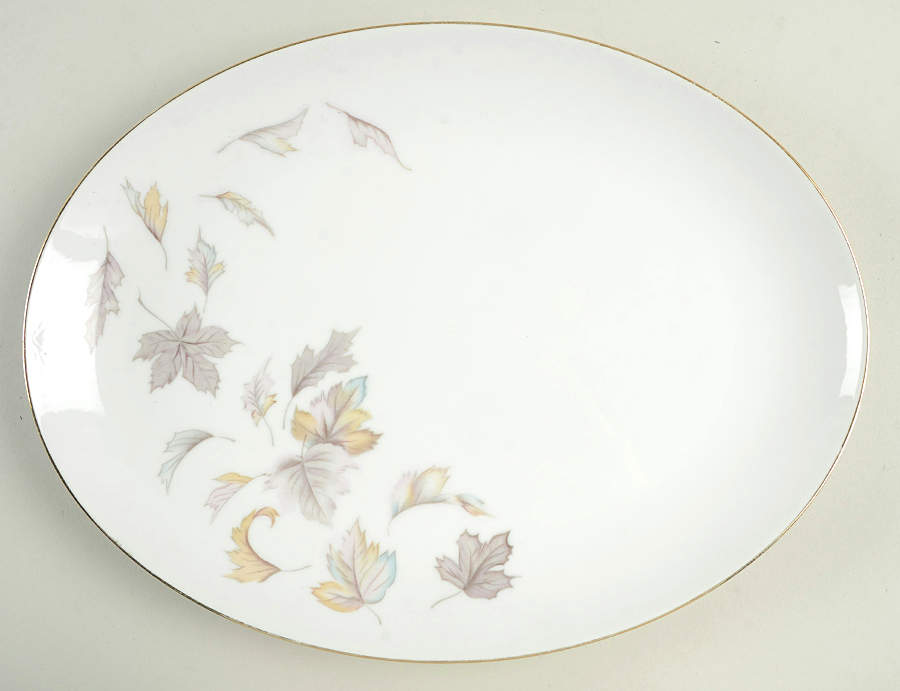 Autumn Leaves 12" Oval Serving Platter by Princess (Japan)-1
