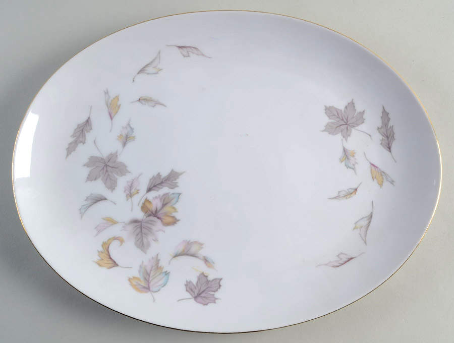 Autumn Leaves 14" Oval Serving Platter by Princess (Japan)-1