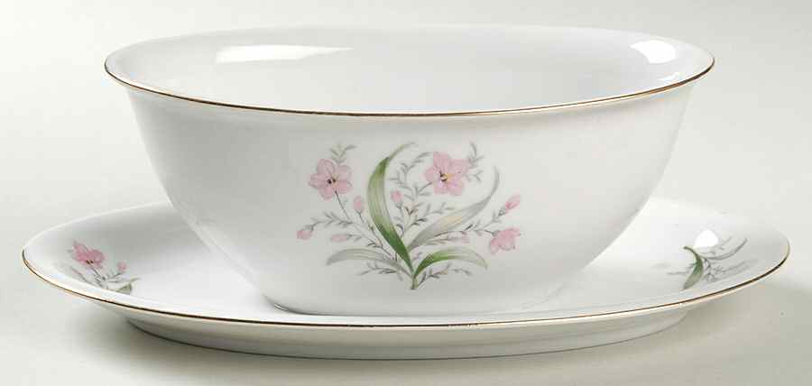 Bolero Gravy Boat with Attached Underplate by Princess (Japan)-1
