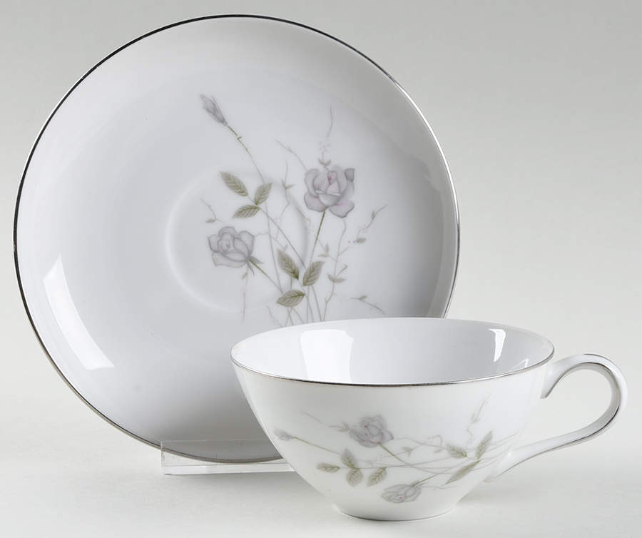 Gloria Flat Cup & Saucer Set by Princess (Japan)-1