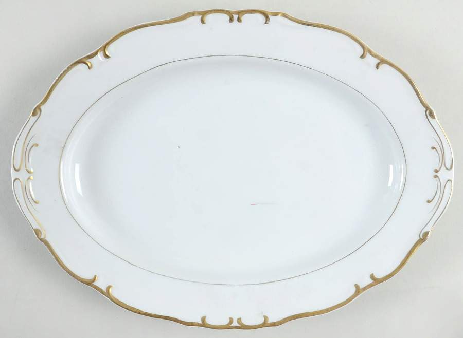 Golden Baroque 14" Oval Serving Platter by Princess (Japan)-1