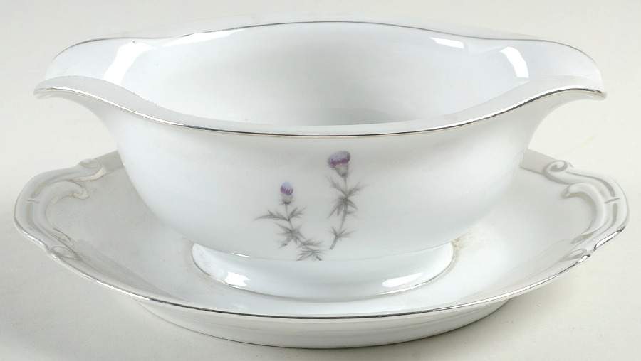 Majestic (Japan) #1250 Gravy Boat with Attached Underplate by Princess (Japan)-1