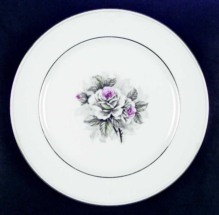 White Rose Dinner Plate by Princess (Japan)-1
