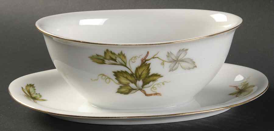 Woodsong (Japan) Gravy Boat with Attached Underplate by Princess (Japan)-1