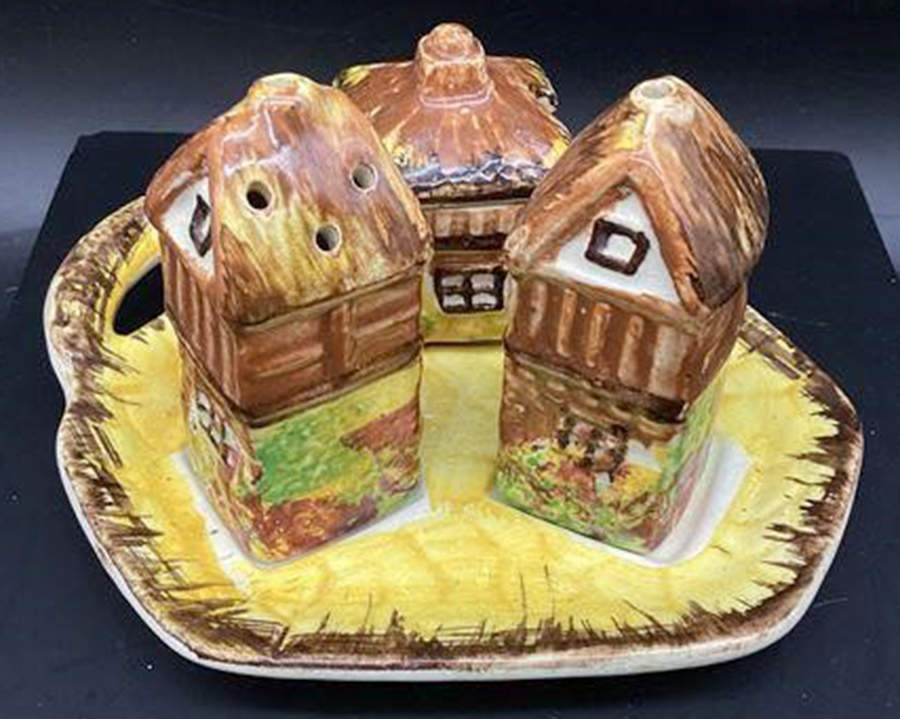 Ye Olde Cottage Cruet Set-3 Pc (SAPM2,MUSM1,CRS3T1) by Price Kensington-1