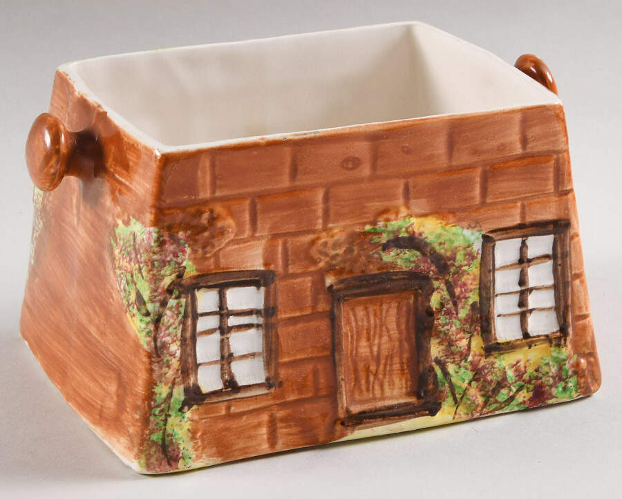 Ye Olde Cottage Biscuit Barrel No Removeable Top No Lid by Price Kensington-1