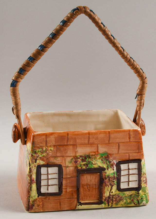Ye Olde Cottage Biscuit Barrel No Lid by Price Kensington-1