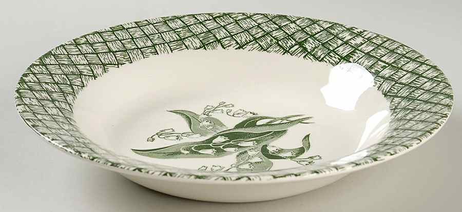 Lily of The Valley Rim Soup Bowl by Prim Rose-1