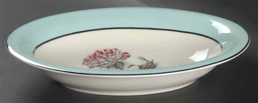 Rosa Mundi 10" Oval Vegetable Bowl by Nancy Prentiss-1