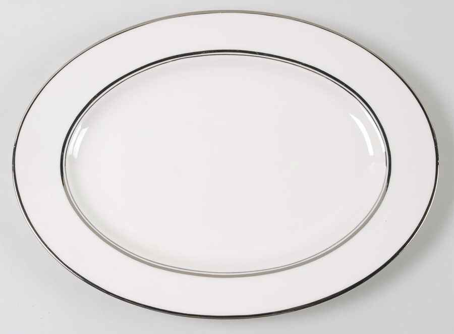 Silver Sonnet 13" Oval Serving Platter by Nancy Prentiss-1