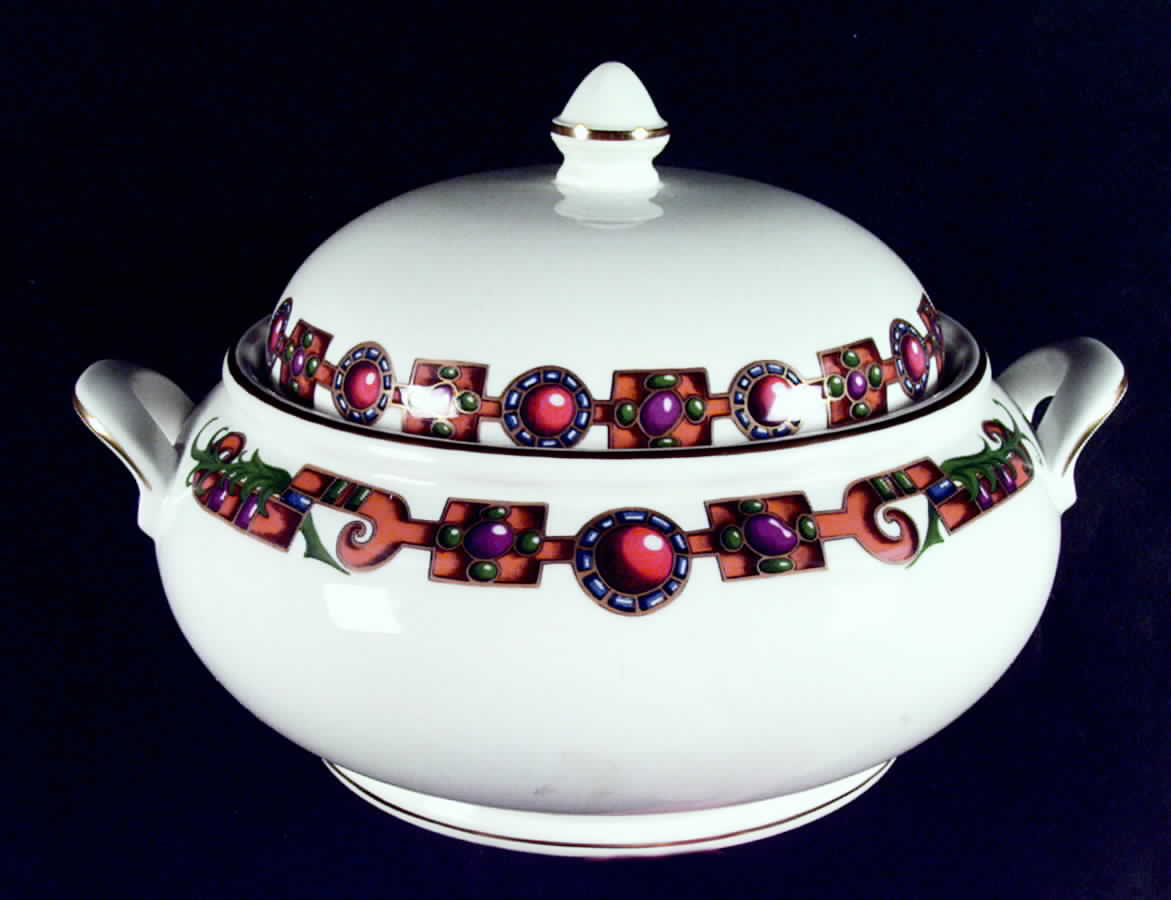 Ancestral Jewels Round Covered Vegetable by Portmeirion-1