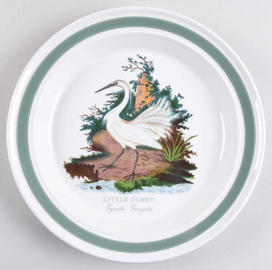 Birds of Britain Dinner Plate with Green Band by Portmeirion-1