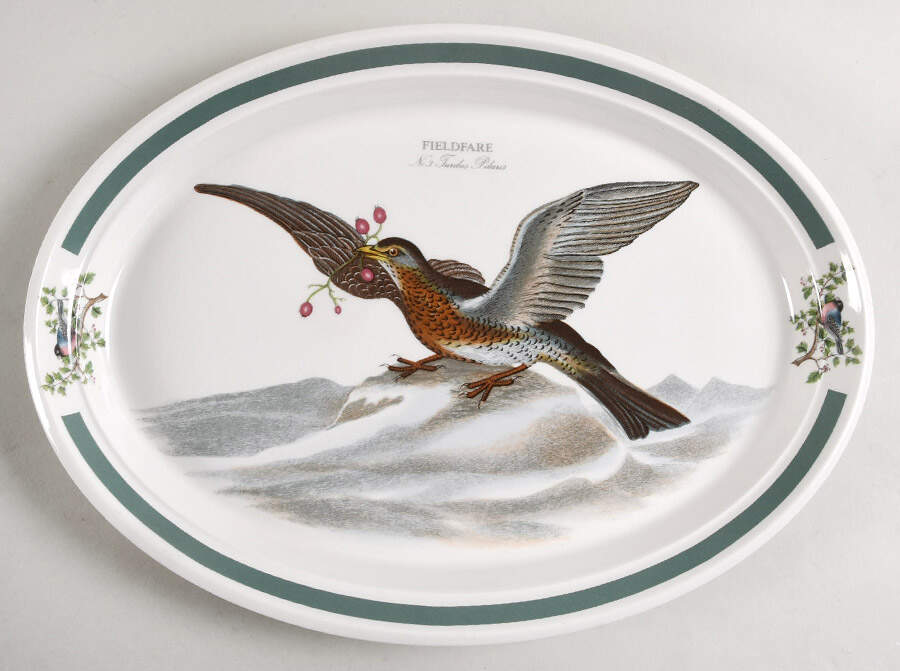 Birds of Britain 13" Oval Steak Platter by Portmeirion-1