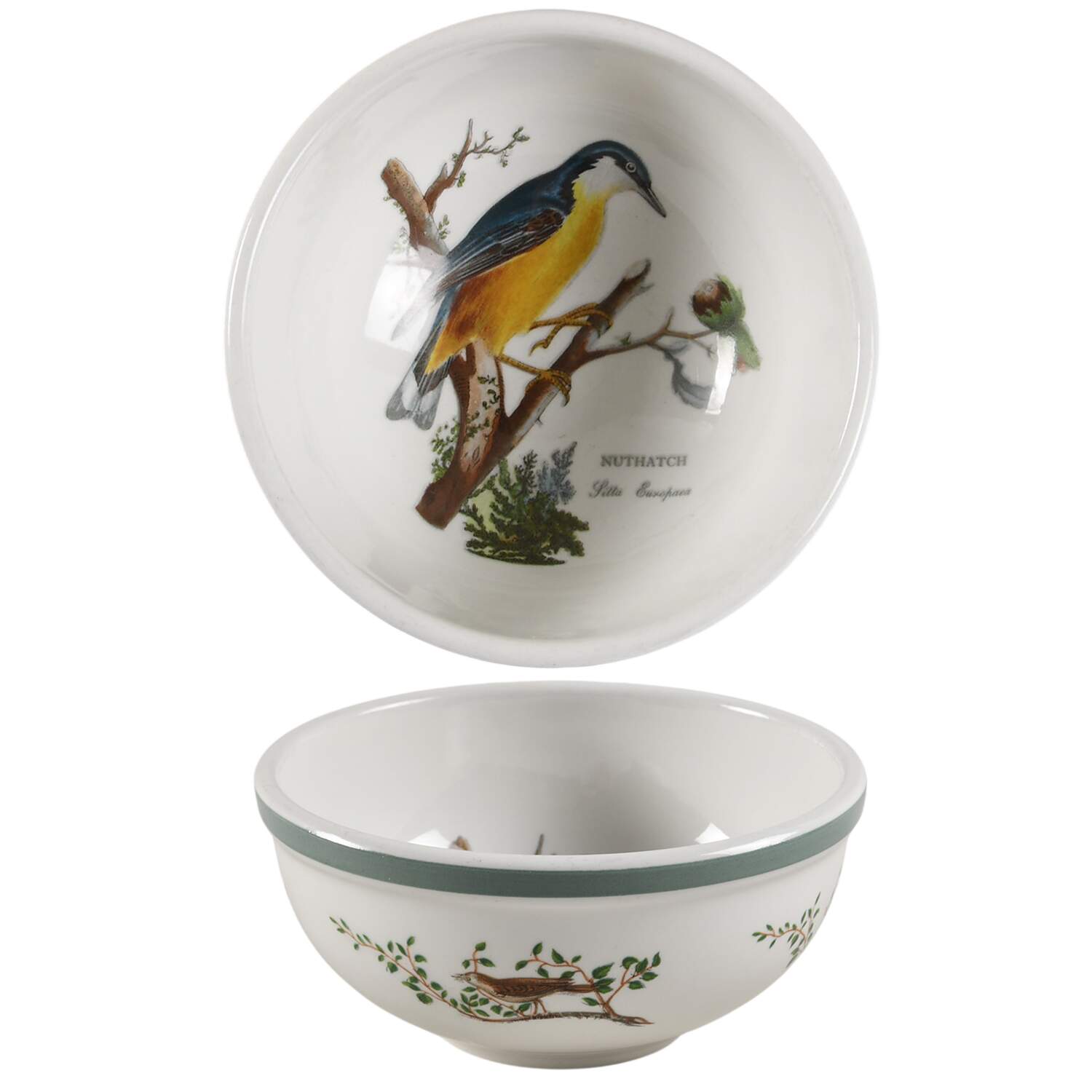 Birds of Britain Individual Salad Bowl with Green Band by Portmeirion-1