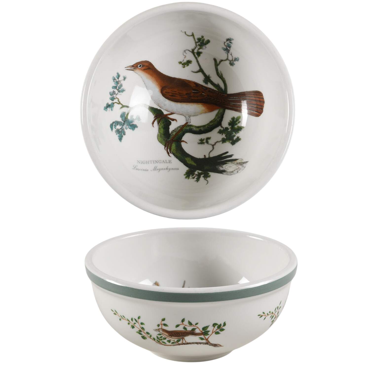 Birds of Britain Individual Salad Bowl with Green Band by Portmeirion-1