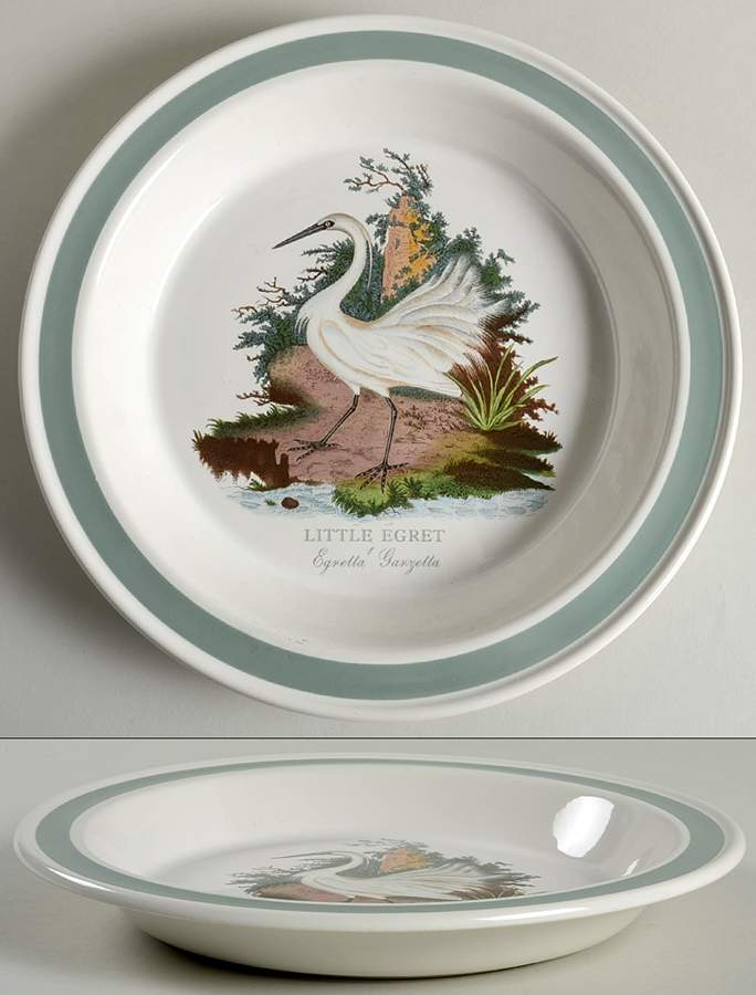 Birds of Britain 10" Pie Baking Plate with Green Band by Portmeirion-1