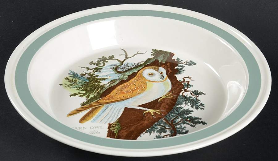 Birds of Britain 10" Pie Baking Plate with Green Band by Portmeirion-1