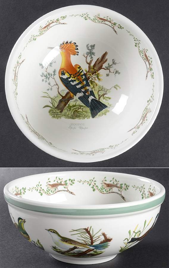 Birds of Britain 7" Salad Serving Bowl with Green Band by Portmeirion-1