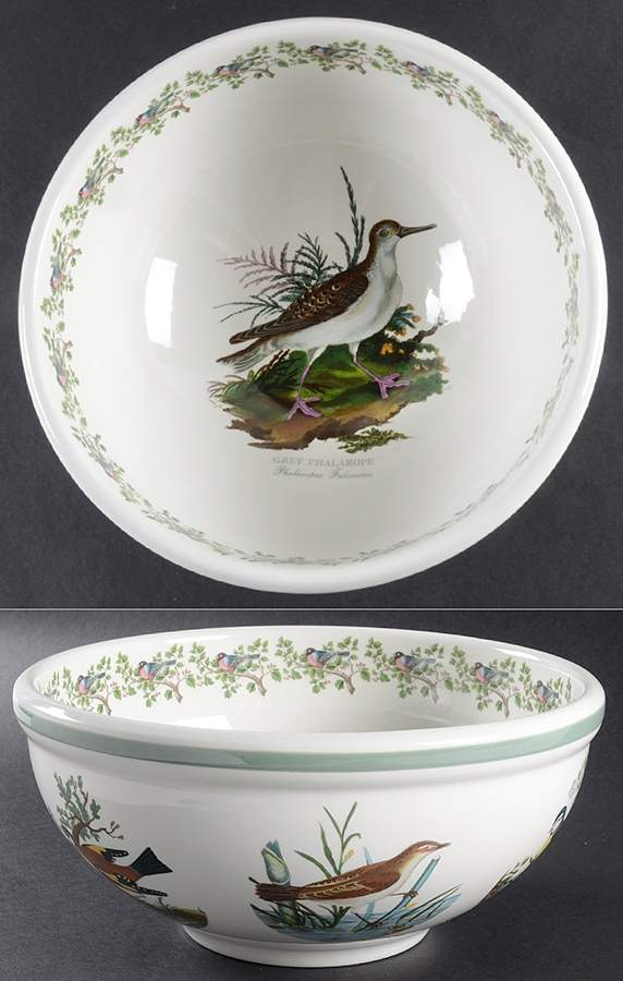 Birds of Britain 10" Large Salad Serving Bowl with Green Band by Portmeirion-1