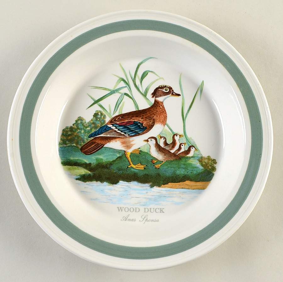 Birds of Britain 10" Pie Baking Plate with Green Band by Portmeirion-1