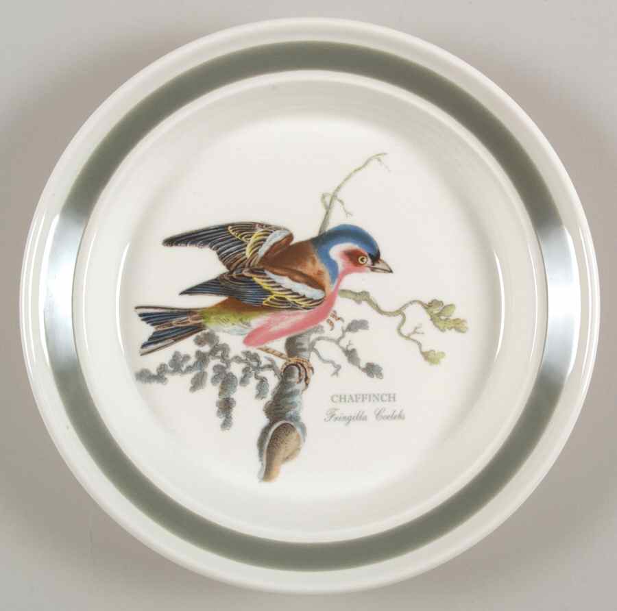 Birds of Britain Bread & Butter Plate with Green Band by Portmeirion-1