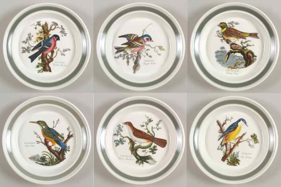 Birds of Britain Bread & Butter Plate - Set of 6 Motifs by Portmeirion-1