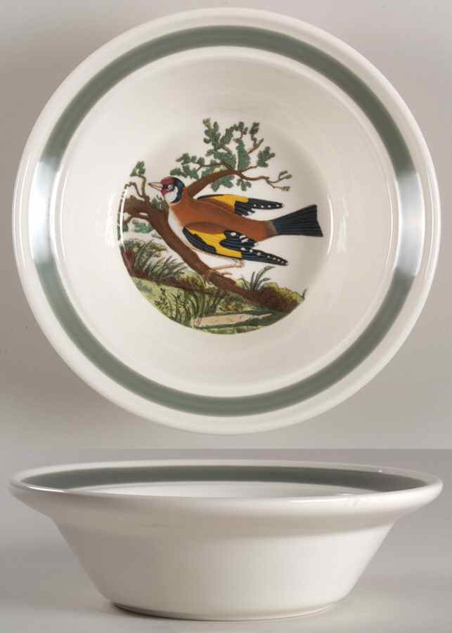 Birds of Britain Rim Cereal Bowl with Green Band by Portmeirion-1