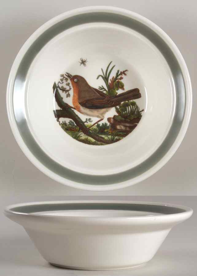 Birds of Britain Rim Cereal Bowl with Green Band by Portmeirion-1
