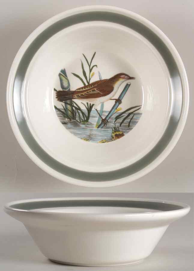 Birds of Britain Rim Cereal Bowl with Green Band by Portmeirion-1