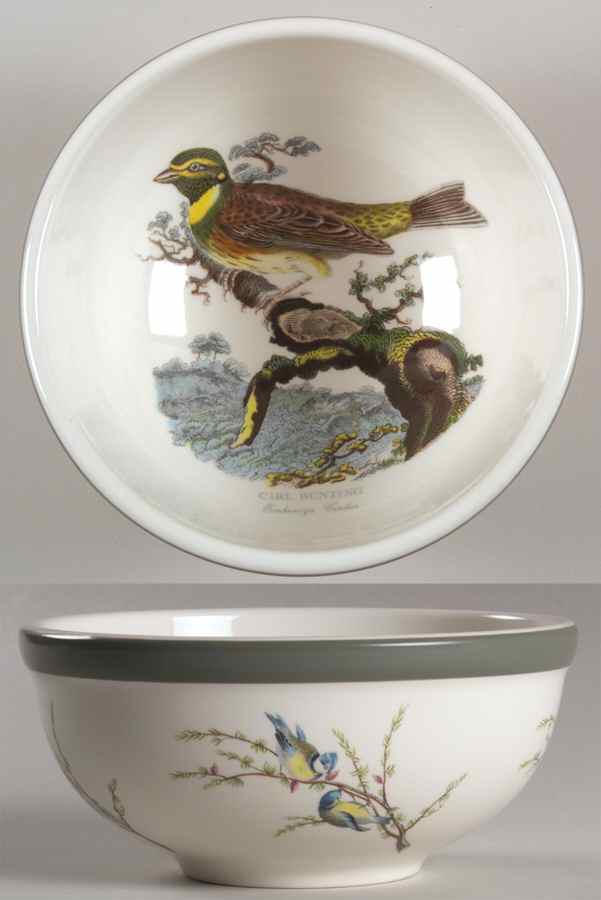 Birds of Britain Individual Salad Bowl with Green Band by Portmeirion-1