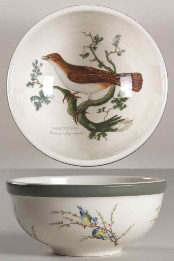 Birds of Britain Individual Salad Bowl with Green Band by Portmeirion-1