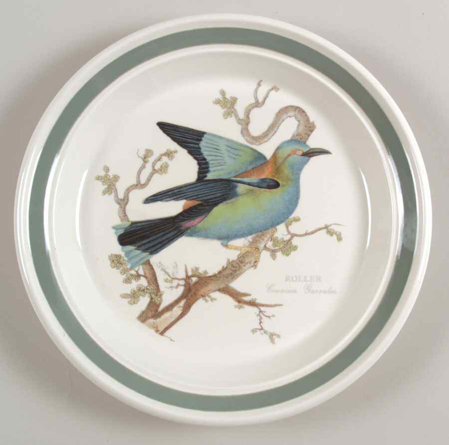 Birds of Britain Salad Plate with Green Band by Portmeirion-1