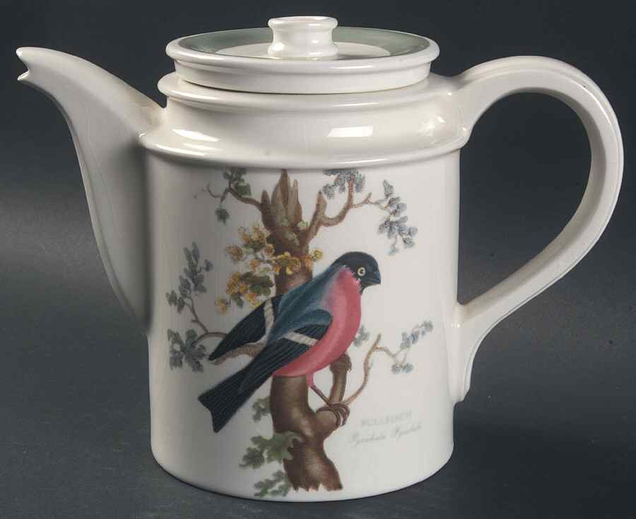 Birds of Britain Coffee Pot & Lid with Green Band by Portmeirion-1