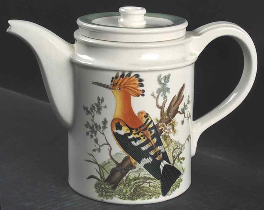 Birds of Britain Coffee Pot & Lid with Green Band by Portmeirion-1
