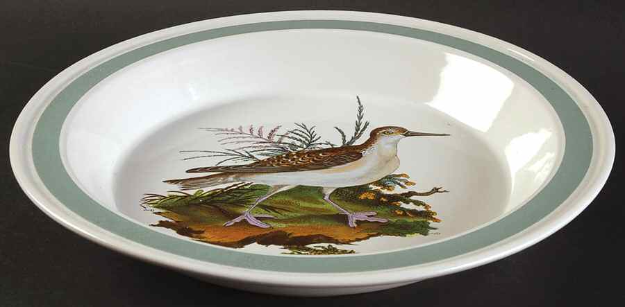 Birds of Britain 10" Pie Baking Plate with Green Band by Portmeirion-1