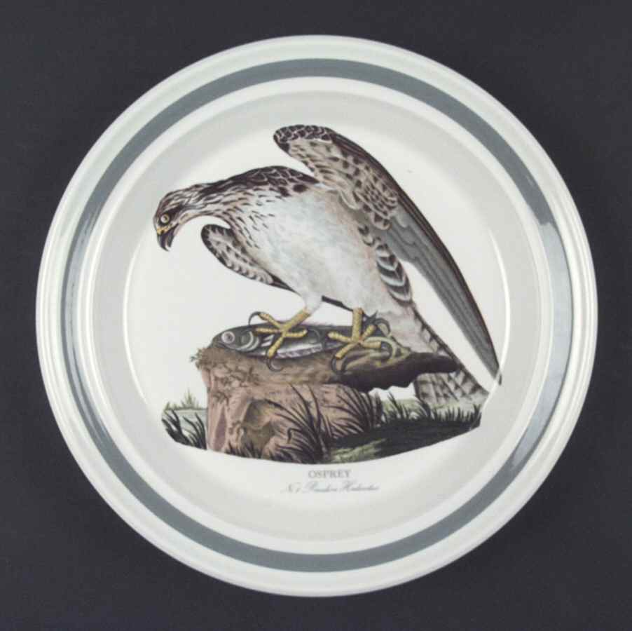 Birds of Britain Dinner Plate with Green Band by Portmeirion-1