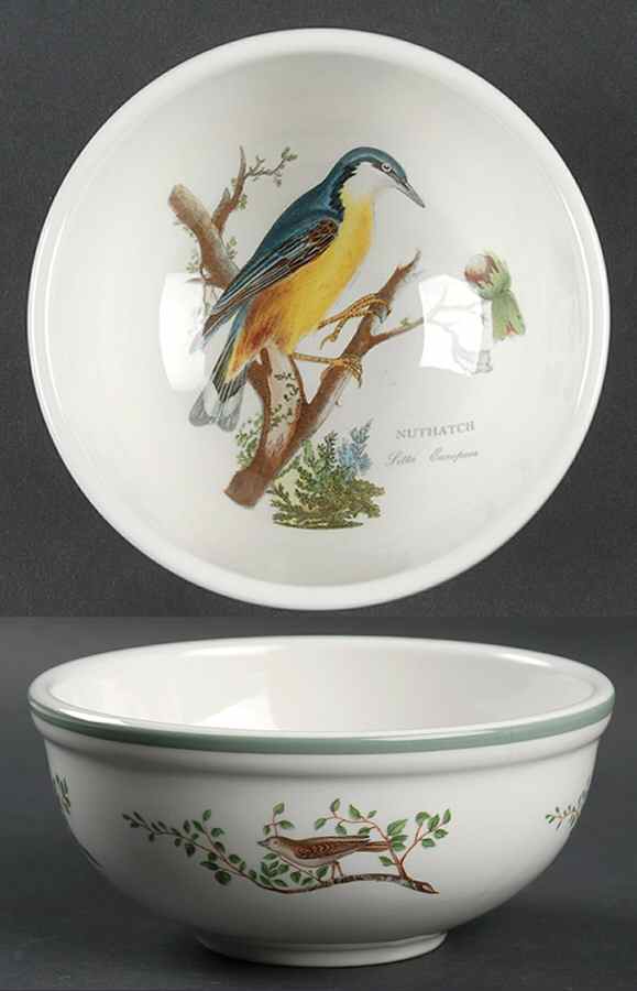 Birds of Britain Individual Salad Bowl with Green Band by Portmeirion-1