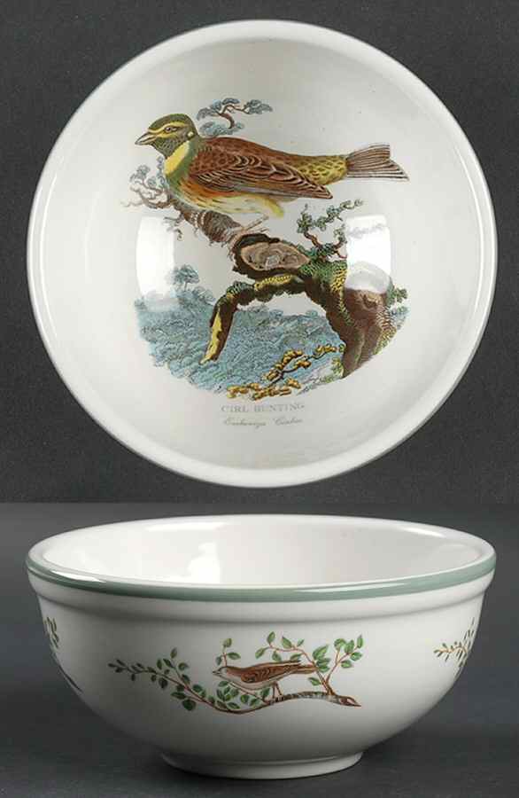 Birds of Britain Individual Salad Bowl with Green Band by Portmeirion-1