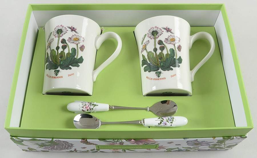 Botanic Garden Flared Mug & Spoon Set - Set of 2 by Portmeirion-1