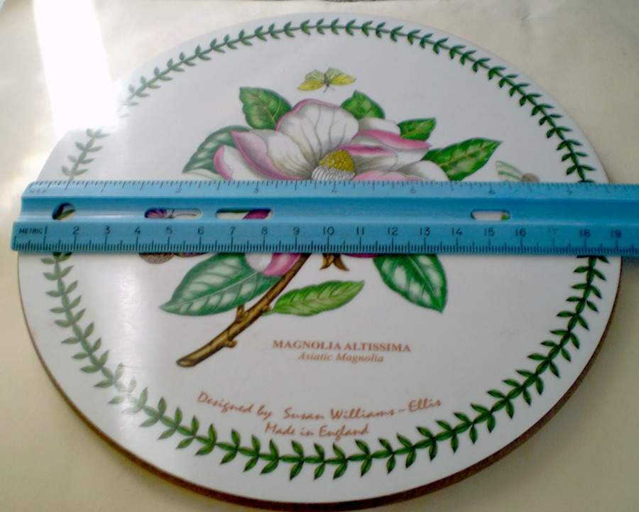Botanic Garden 7" Round Cork Back Trivet w/Front Written by Portmeirion-1