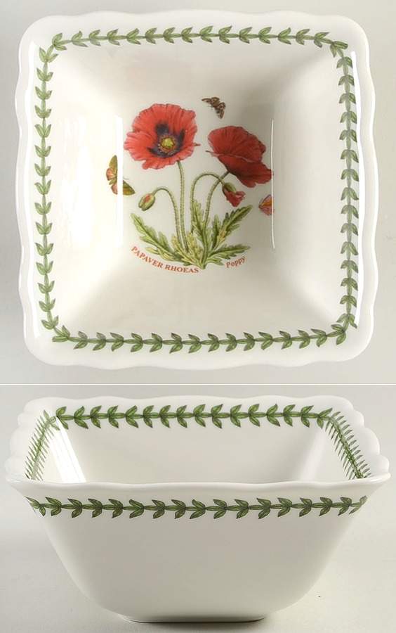 Botanic Garden 5" Square Scalloped Bowl by Portmeirion-1